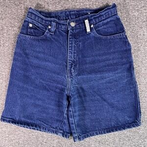 Vintage 90s Sasson Shorts Womens Sz 5/6 Blue Denim Jean Bermudas Fits-25.5x7 Y2K